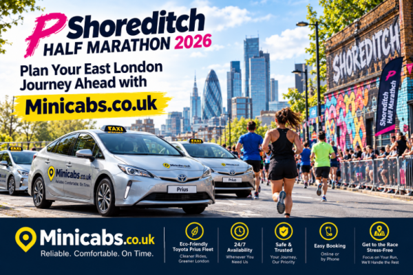 Shoreditch Half Marathon 2026: Plan Your East London Journey Ahead with Minicabs.co.uk