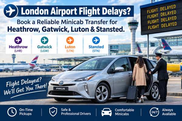London Airport Flight Delays: Book a Reliable Minicab Transfer for Heathrow, Gatwick, Luton & Stansted